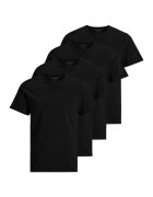 Jack & Jones Set de tricouri cu decolteu la baza gatului Basic - 4 piese - Negru