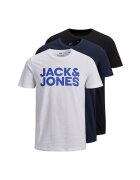 Jack  Jones Set de tricouri cu imprimeu logo - 3 piese - Alb/Negru/Albastru