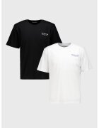 Jack & Jones Set de tricouri cu imprimeu pe partea din spate - 2 piese - Alb/Negru/Albastru