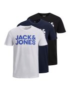 Jack & Jones Set de tricouri de bumbac cu logo - 3 piese - Alb/Negru/Bleumarin