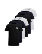 Jack  Jones Set de tricouri de bumbac cu logo JJECORP - 6 piese - Alb/Negru/Bleumarin