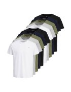 Jack  Jones Set de tricouri de bumbac JORJXJ - 10 piese - Alb/Negru/Kaki