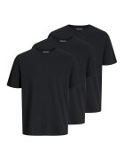 Jack  Jones Set de tricouri din amestec de bumbac cu decolteu la baza gatului - 3 piese - Negru