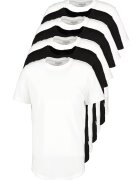 Jack  Jones Set de tricouri din bumbac cu decolteu la baza gatului - 7 piese - Alb/Negru
