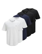 Jack  Jones Set de tricouri din bumbac cu detaliu pe piept - 5 piese - Alb/Negru/Albastru