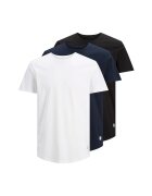 Jack  Jones Set de tricouri din bumbac organic - 3 piese - Alb/Negru/Albastru inchis