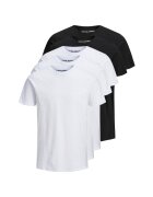 Jack  Jones Set de tricouri din bumbac organic - 5 piese - Negru/Alb