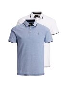 Jack & Jones Set de tricouri polo cu croiala slim fit Paul - 2 piese - Alb/Albastru lavanda