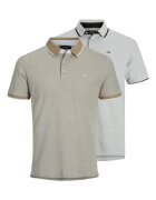 Jack  Jones Set de tricouri polo din bumbac - 2 piese - Gri/Bej