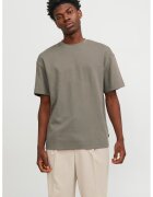 Jack & Jones Tricou cu decolteu la baza gatului - din amestec de bumbac organic - Maro taupe