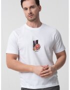 Jack  Jones Tricou cu decolteu la baza gatului si imprimeu grafic Varenna - Alb optic