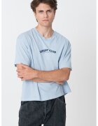 Jack & Jones Tricou cu decolteu la baza gatului si imprimeu logo - Albastru deschis
