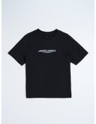 Jack  Jones Tricou cu decolteu la baza gatului si logo pe piept - Negru