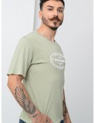 Jack  Jones Tricou cu imprimeu frontal si decolteu la baza gatului York - Alb/Verde deschis