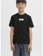 Jack & Jones Tricou cu imprimeu logo discret si decolteu la baza gatului - Verde/Negru/Portocaliu