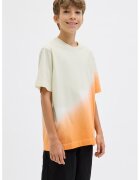 Jack  Jones Tricou cu imprimeu text pe partea din spate - Alb fildes/Portocaliu persan