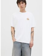 Jack  Jones Tricou cu logo discret pe piept si decolteu la baza gatului - Alb optic