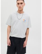 Jack & Jones Tricou cu logo discret pe piept si decolteu la baza gatului - Gri deschis