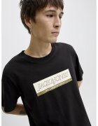 Jack & Jones Tricou cu logo pe piept - Negru/Crem