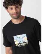 Jack & Jones Tricou de bumbac cu imprimeu frontal - Negru