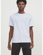Jack & Jones Tricou de bumbac organic cu decolteu la baza gatului si broderie discreta - Alb optic