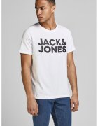 Jack  Jones Tricou de bumbac organic cu detaliu cu imprimeu logo cauciucat - Alb/Albastru royal