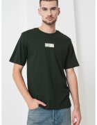 Jack & Jones Tricou din bumbac cu decolteu la baza gatului si logo - Verde englez