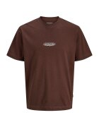 Jack & Jones Tricou din bumbac cu imprimeu etnic - Maro inchis/Gri