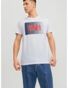 Jack  Jones Tricou din bumbac organic Corp - Rosu/Alb/Bleumarin