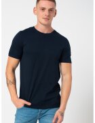 Jack  Jones Tricou din bumbac organic cu decolteu la baza gatului - Bleumarin