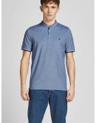 Jack & Jones Tricou din bumbac organic cu fenta cu nasturi Paulos - Albastru lavanda