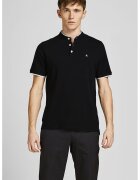Jack  Jones Tricou din bumbac organic cu fenta cu nasturi Paulos - Negru