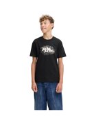 Jack & Jones Tricou JACK &JONES Grid Branding JNR 50579 - Negru