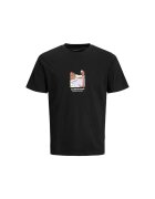 Jack  Jones Tricou JACK &JONES Split Graphic Front 40305 - Negru