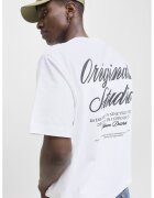 Jack & Jones Tricou lejer de bumbac cu imprimeu logo - Alb/Negru