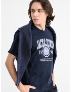 Jack & Jones Tricou regular fit cu imprimeu logo contrastant Mako - Alb/Bleumarin