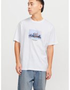 Jack & Jones Tricou relaxed fit de bumbac cu imprimeu - Alb/Albastru deschis