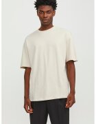 Jack  Jones Tricou uni cu decolteu la baza gatului - Alb murdar