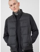 Jack & Jones Vesta din nailon cu vatelina si guler - Negru