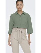 Jacqueline de Yong Bluza cu maneci 3/4 in aspect sifonat JDYDIVYA - Verde inchis