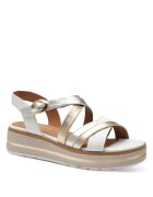 Jana Shoes Jana Sandale de damă Jana cu închidere velcro din aur alb combinație 28267-44-199 07304