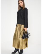 JdY Bluza din satin cu guler scurt - Negru