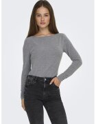 JdY Bluza slim fit cu decolteu barcuta - Gri melange