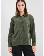JdY Camasa uni cu buzunare pe piept - Verde inchis