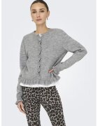 JdY Cardigan cu terminatie cu volane - Gri melange