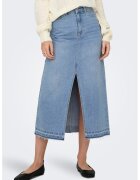 JdY Fusta midi din denim - Albastru deschis