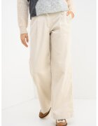 JdY Pantaloni ampli reiati - Alb fildes