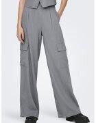 JdY Pantaloni din amestec de in cu buzunare cu clapa - Gri