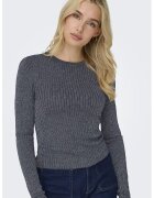 JdY Pulover slim fit cu striatii si detalii stralucitoare - Gri carbune