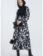 JdY Rochie lunga cu animal print - Alb/Negru